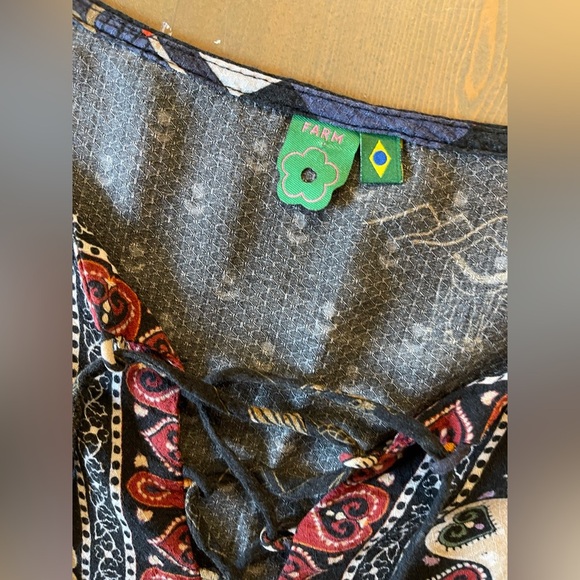 FARM Rio Black Dress with Multicolor City Print Size Small - Picture 6 of 9